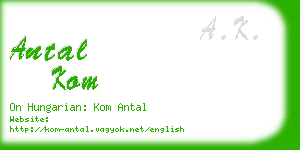 antal kom business card
